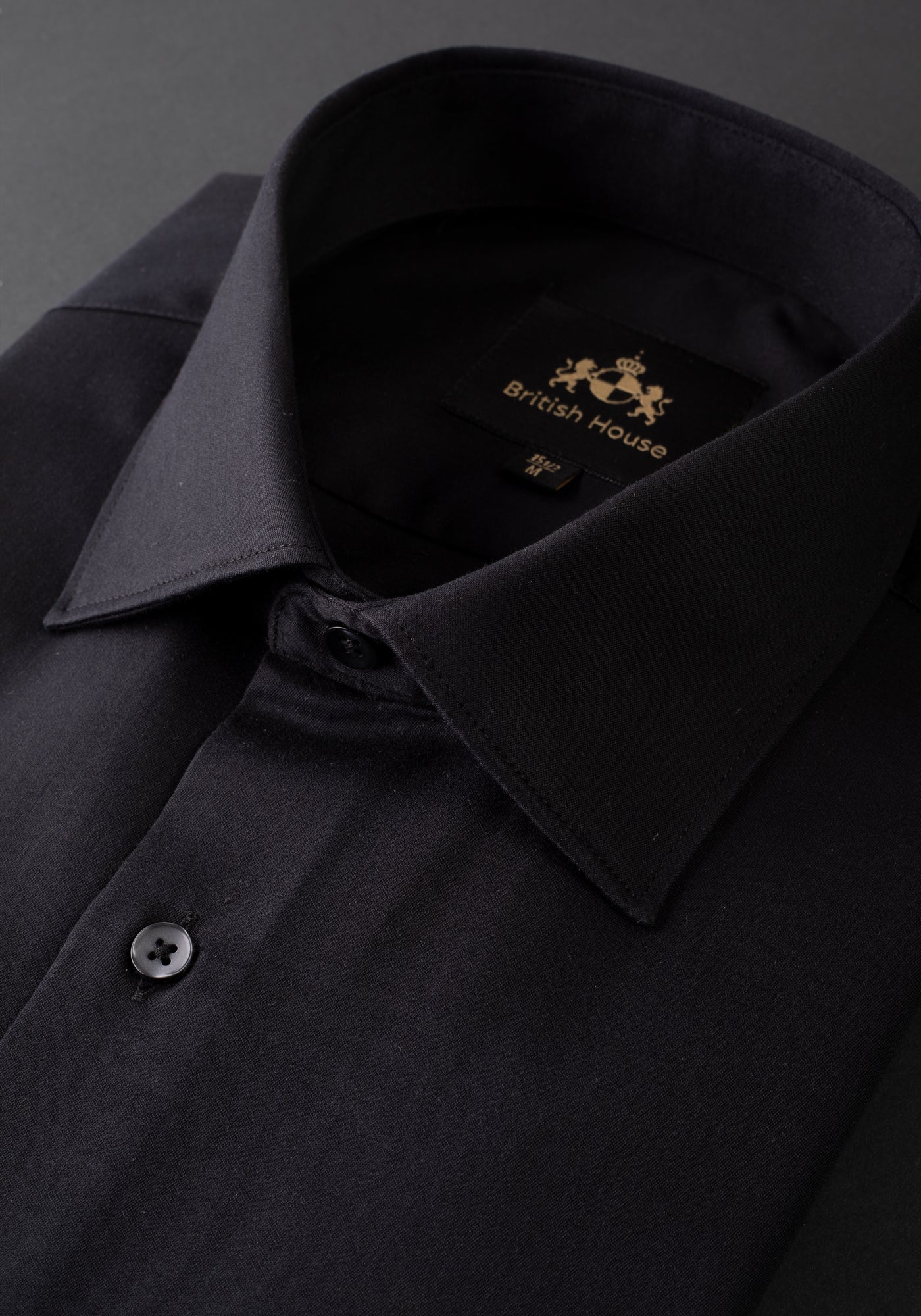 Matte Black Luxe Twill Shirt - Wrinkle-free