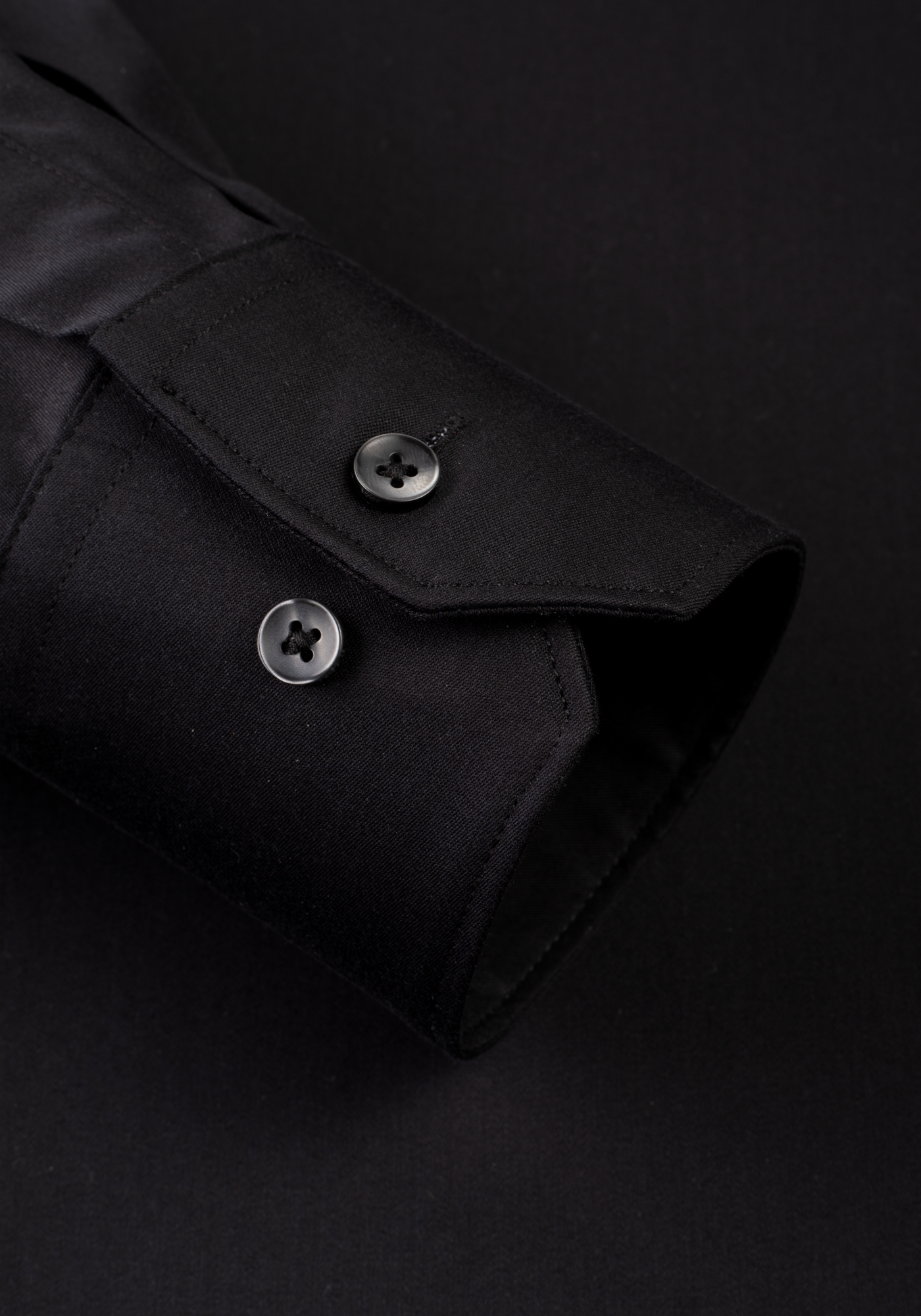 Matte Black Luxe Twill Shirt - Wrinkle-free