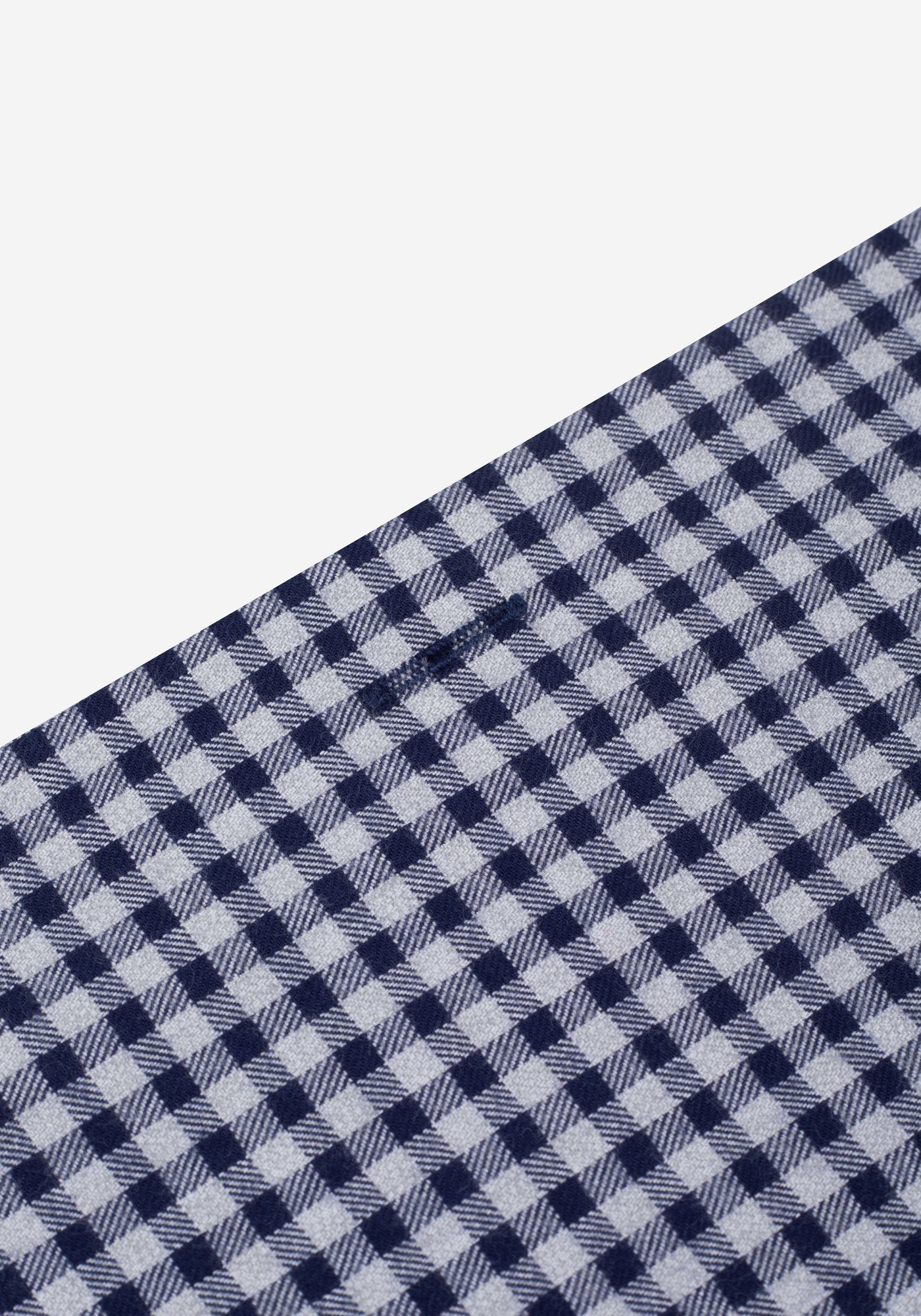 Marine Blue Checked Flannel Twill Shirt