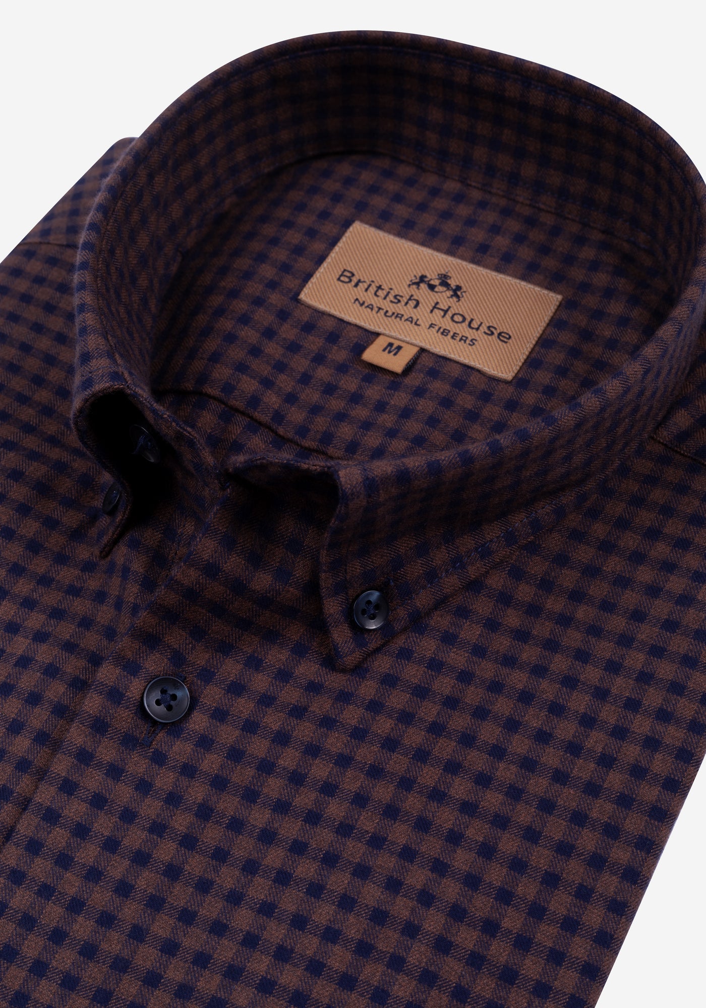 Dull Brown Checked Flannel Twill Shirt