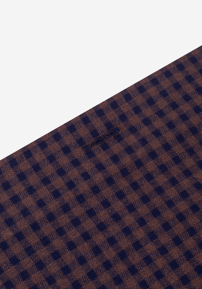 Dull Brown Checked Flannel Twill Shirt