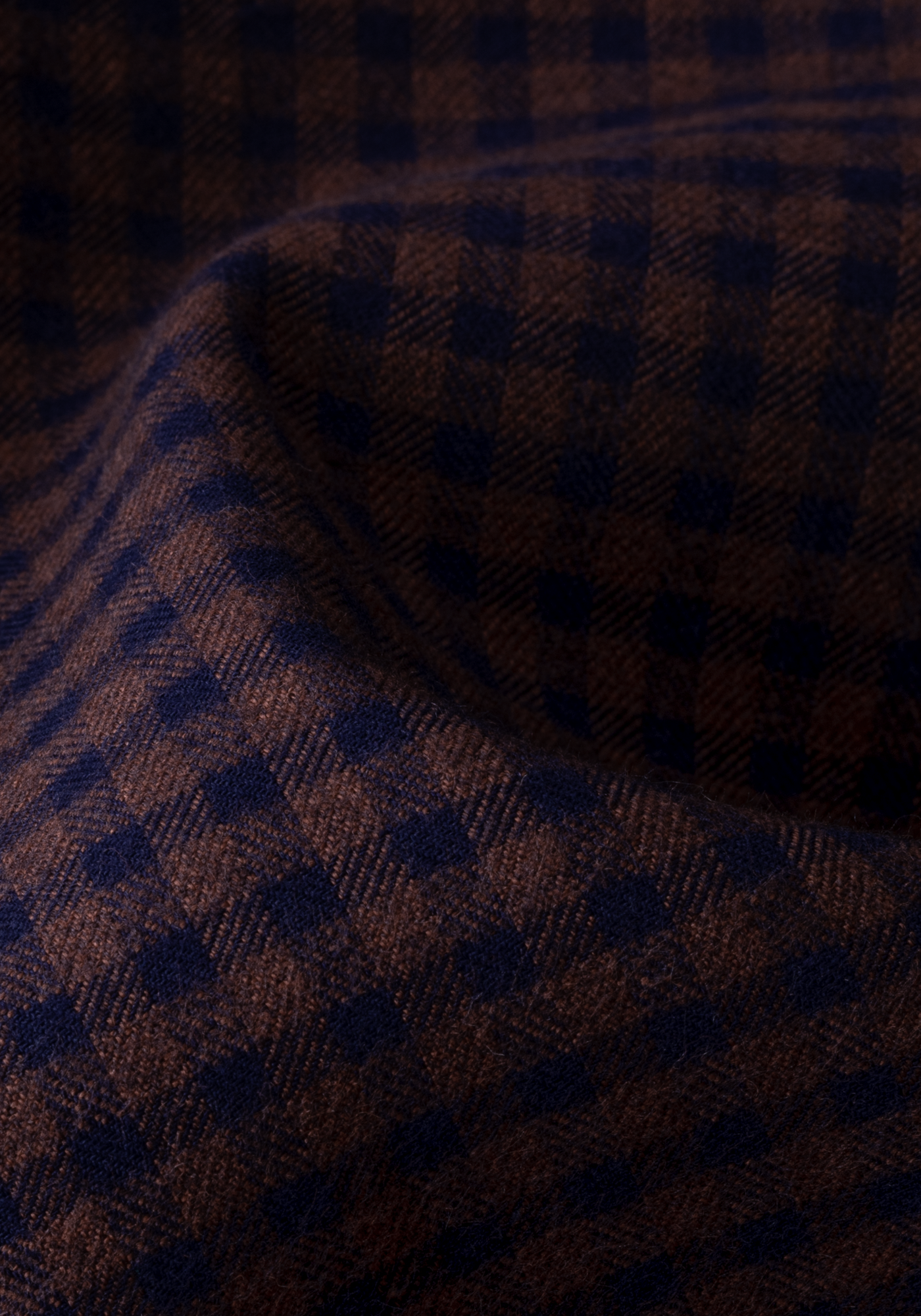 Dull Brown Checked Flannel Twill Shirt