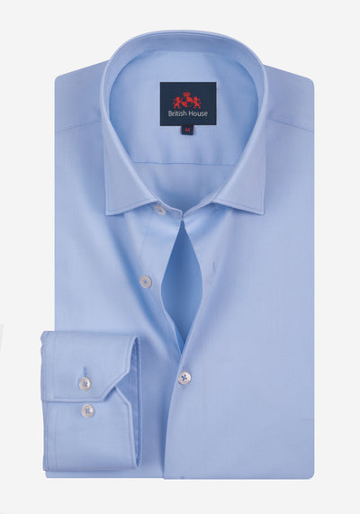 Frosted Blue Cotton Lycra Shirt