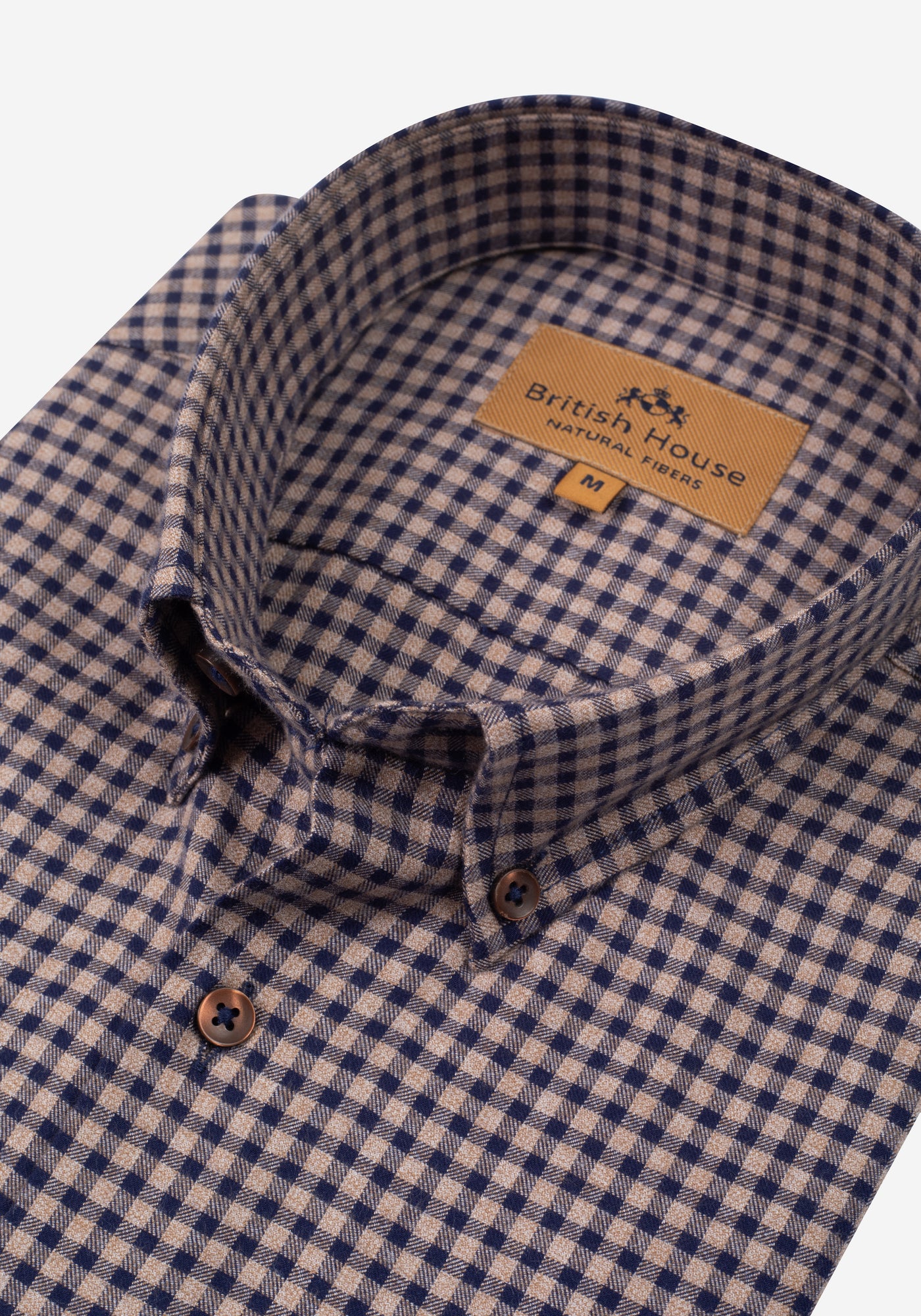 Dusk Beige Checked Flannel Twill Shirt