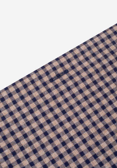 Dusk Beige Checked Flannel Twill Shirt
