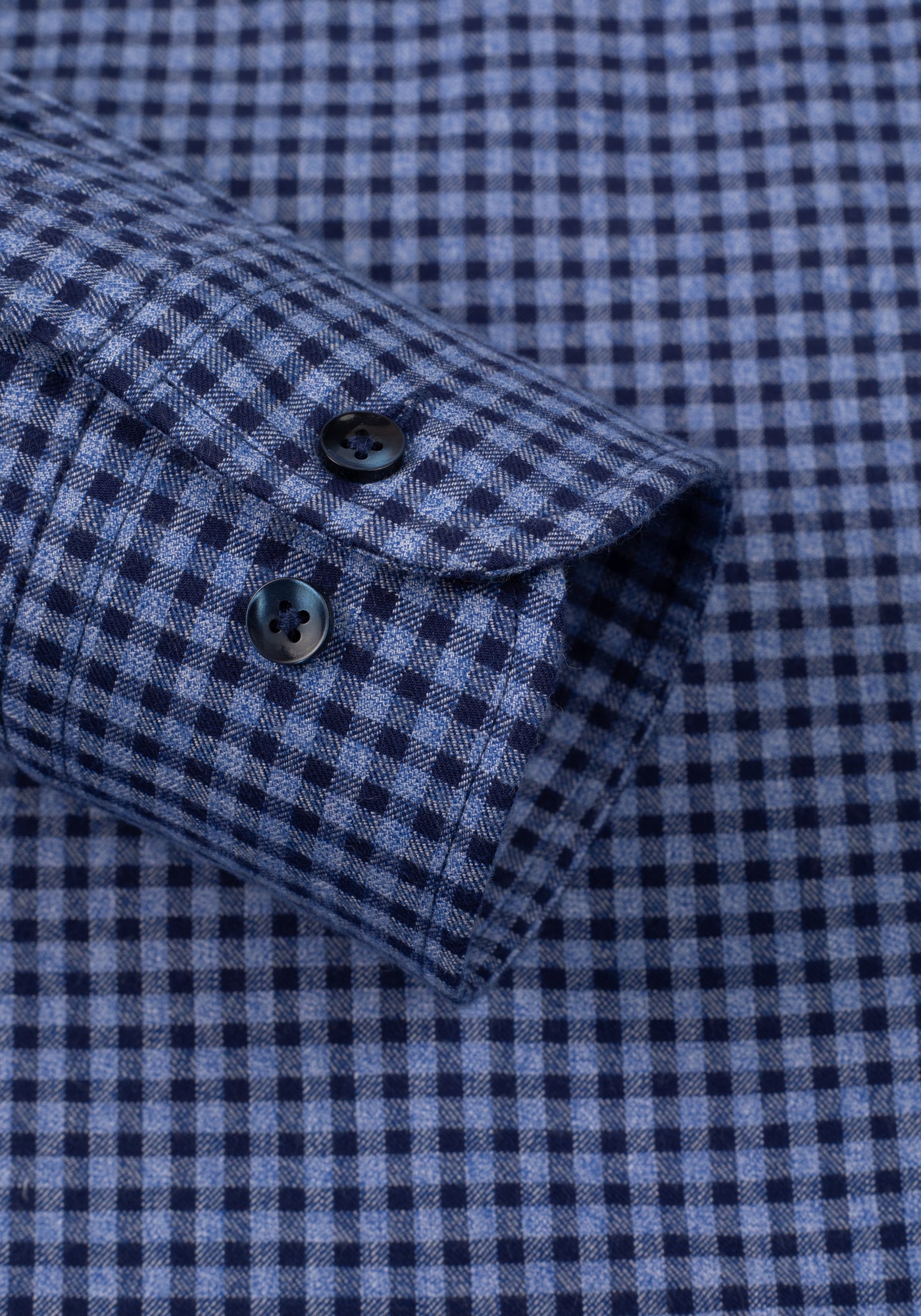 Serene Blue Checked Flannel Twill Shirt