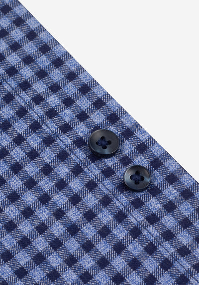 Serene Blue Checked Flannel Twill Shirt