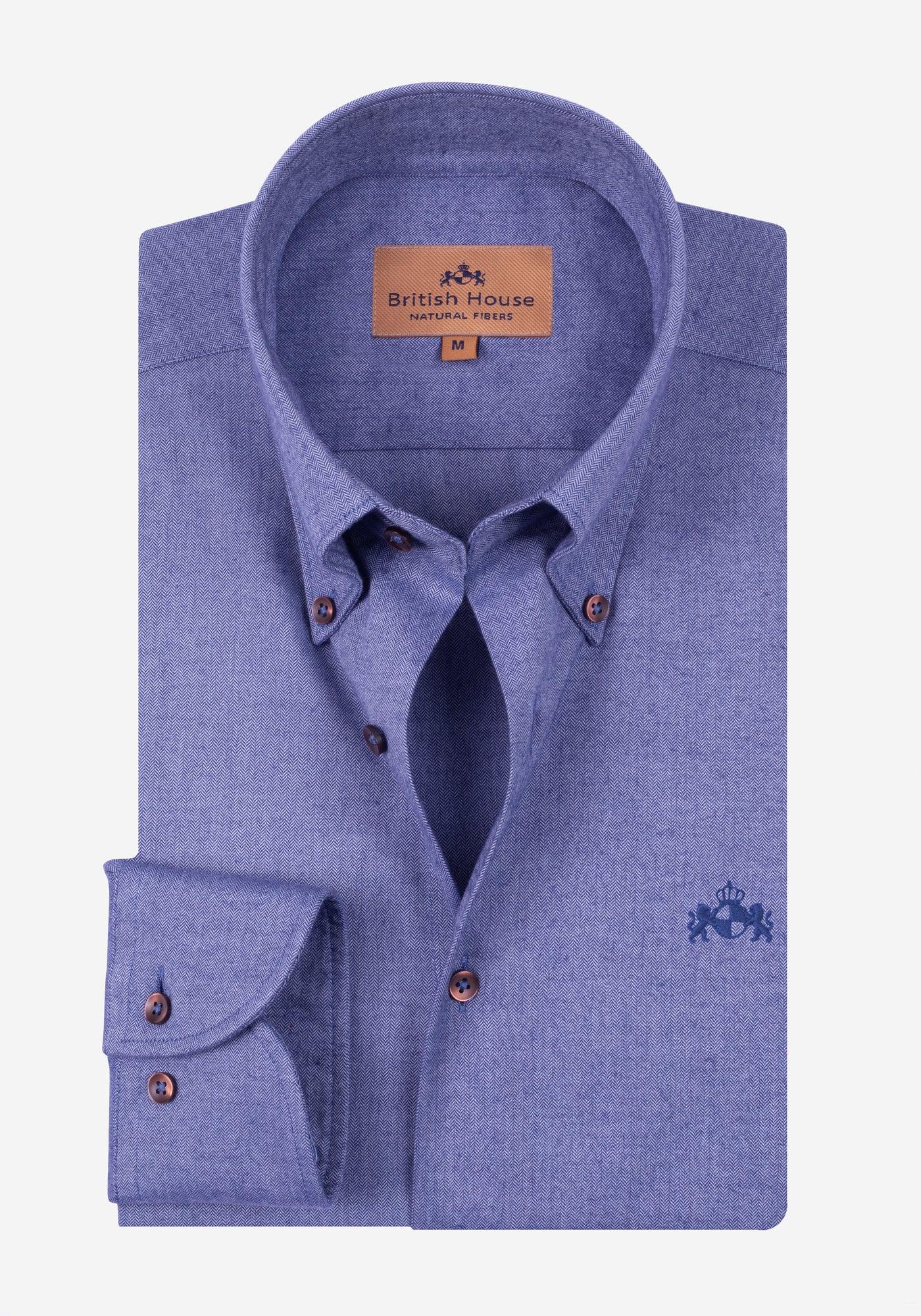 Icy Blue Herringbone Flannel Shirt