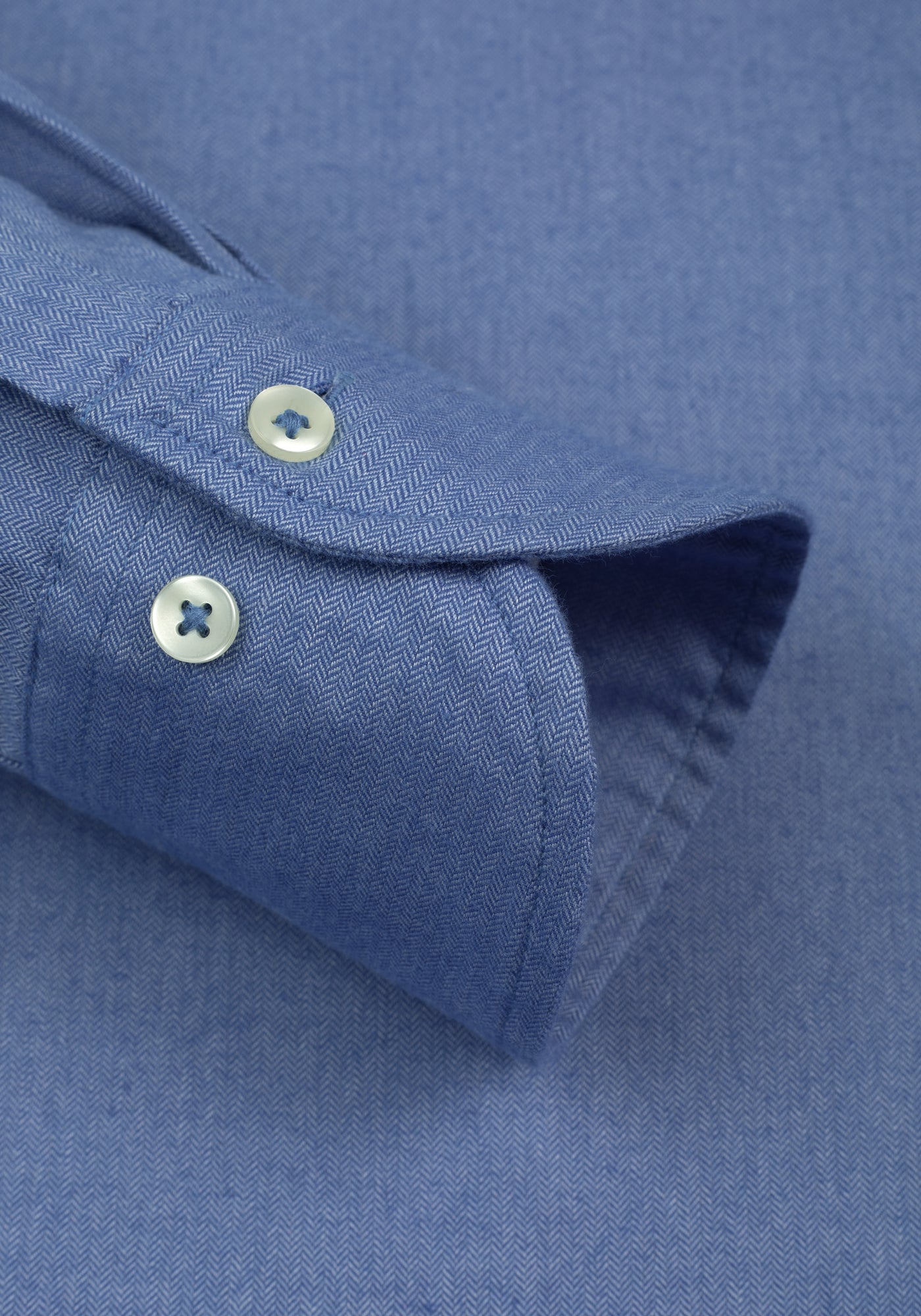 Moonlit Blue Washed Herringbone Flannel Shirt