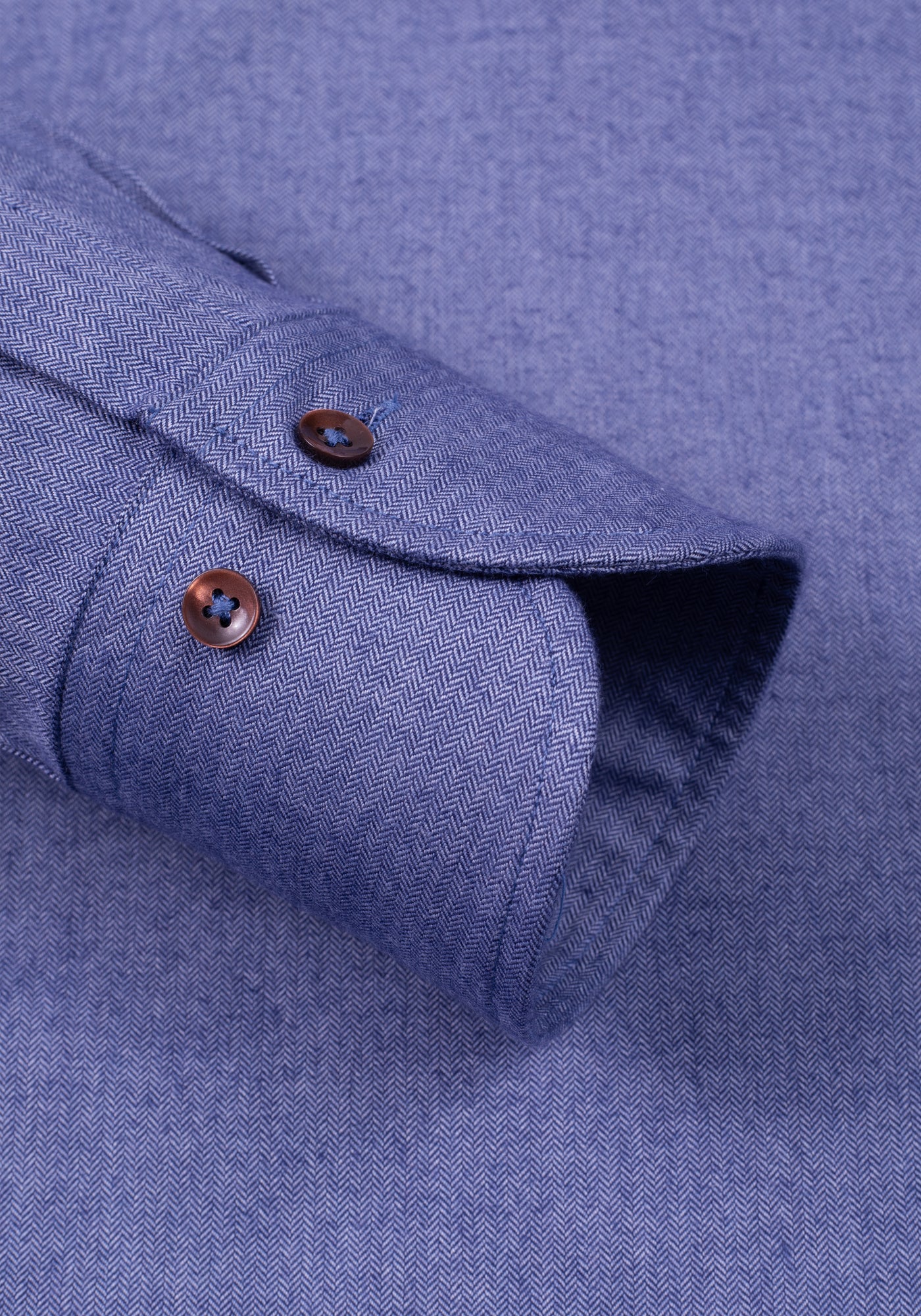 Rusty Blue Washed Herringbone Flannel Shirt