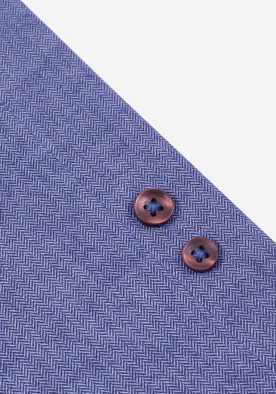 Rusty Blue Washed Herringbone Flannel Shirt