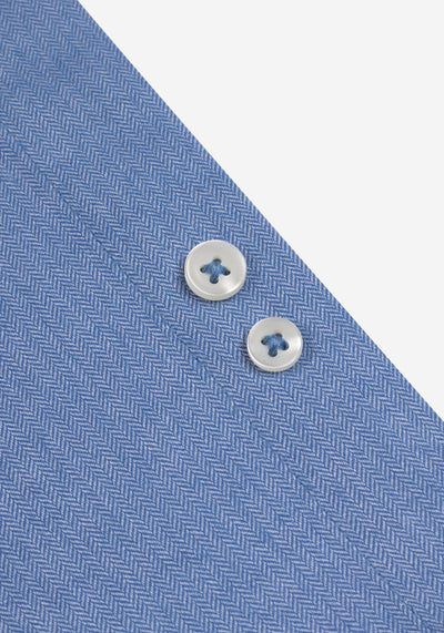 Moonlit Blue Washed Herringbone Flannel Shirt