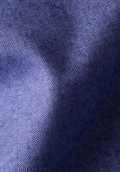 Rusty Blue Washed Herringbone Flannel Shirt