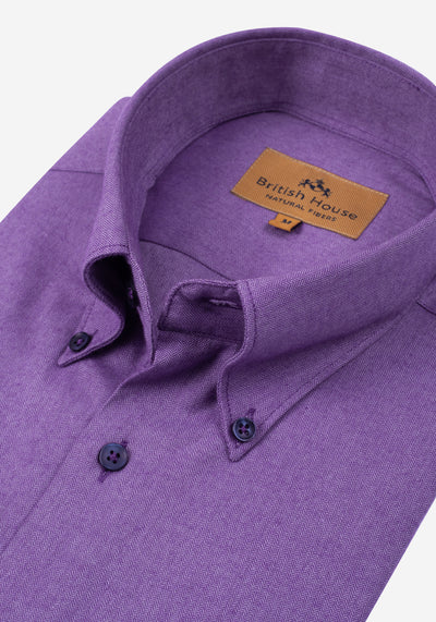 Royal Purple Herringbone Flannel Shirt