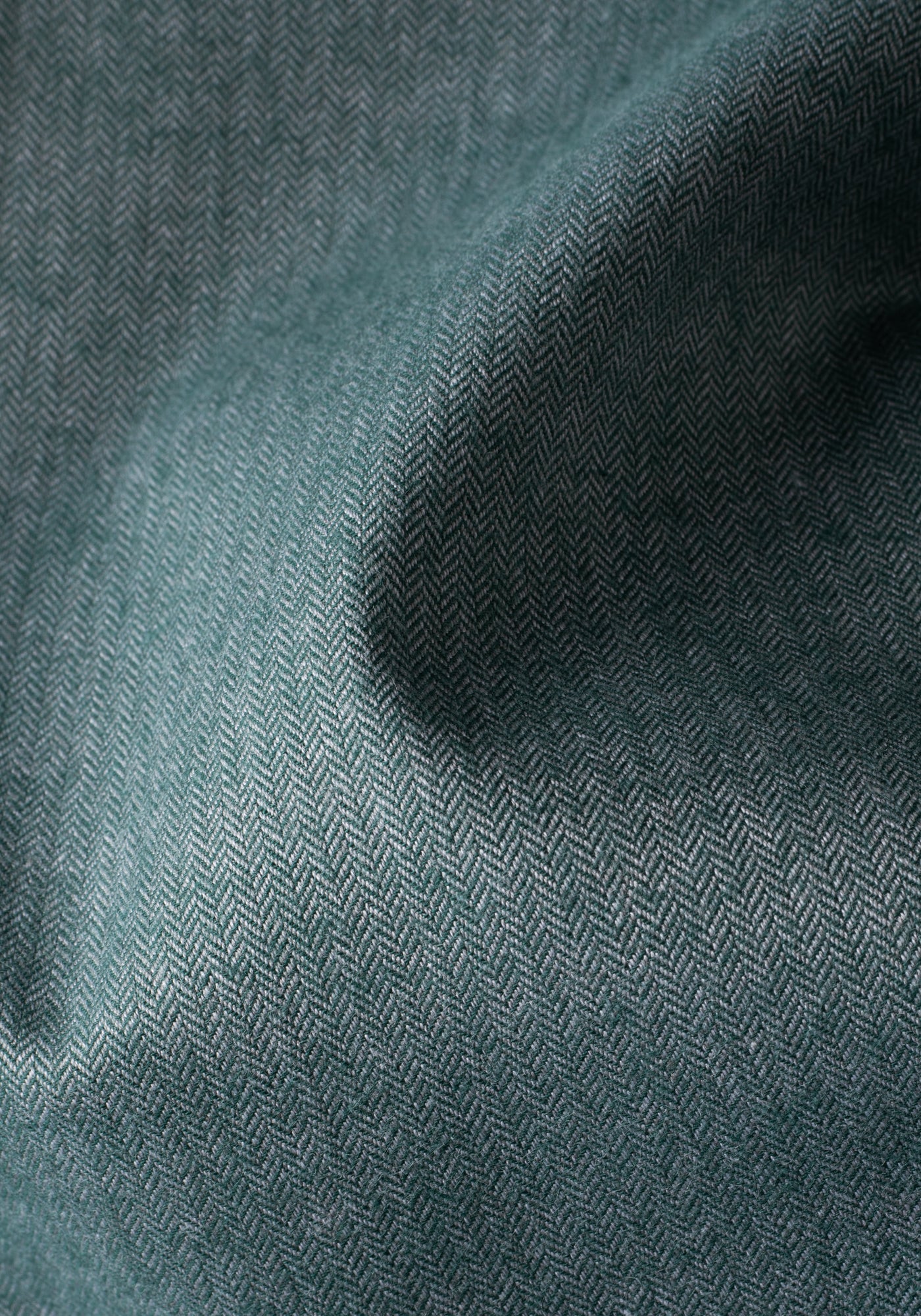 Vintage Green Herringbone Flannel Shirt
