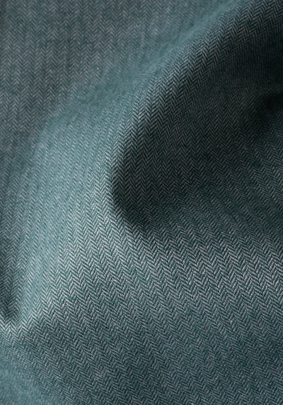 Hazy Green Washed Herringbone Flannel Shirt