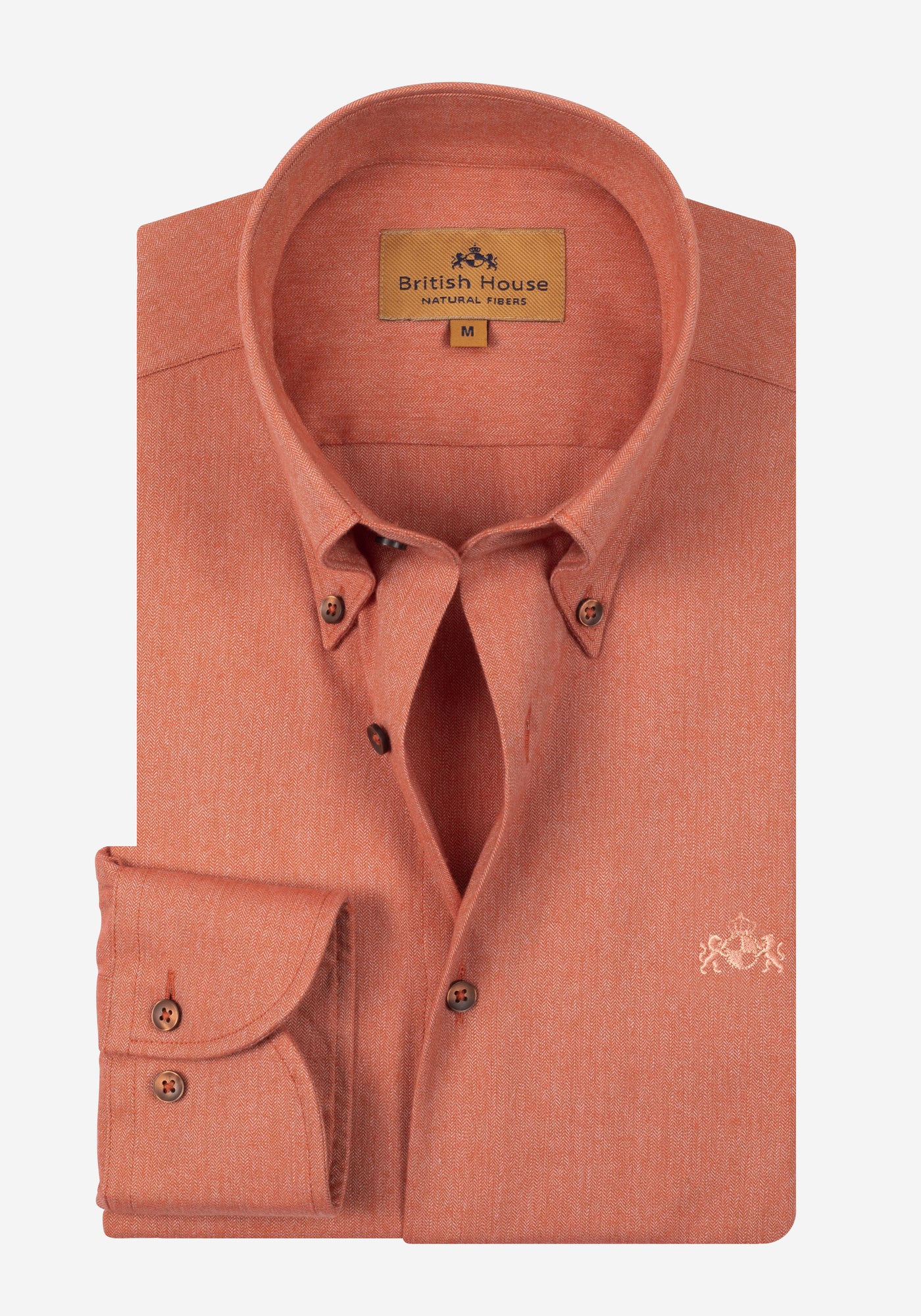 Dusty Orange Herringbone Flannel Shirt