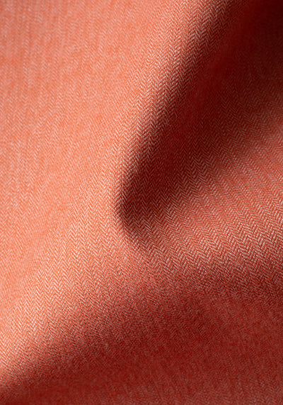 Coral Orange Washed Herringbone Flannel Shirt