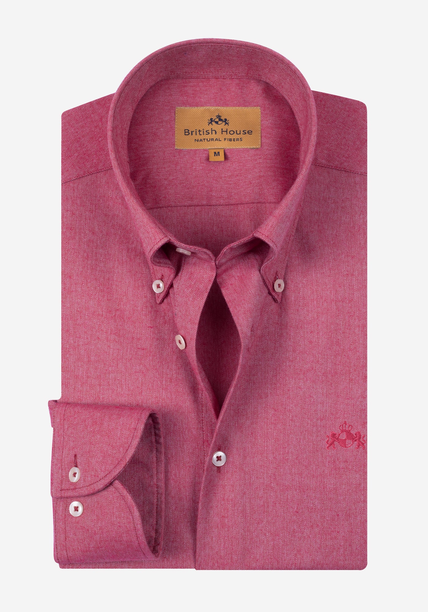 Blush Red Herringbone Flannel Shirt