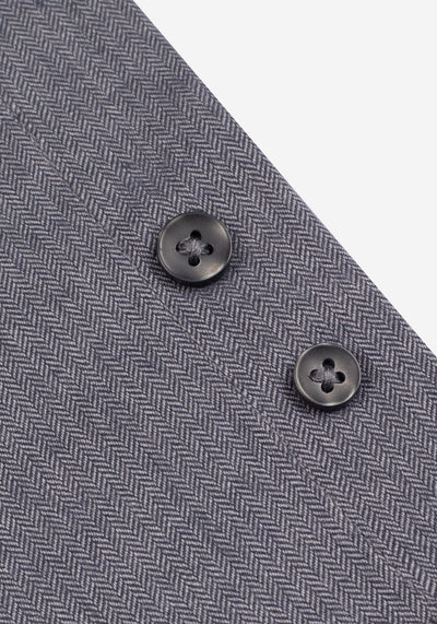 Dusk Grey Washed Herringbone Flannel Shirt