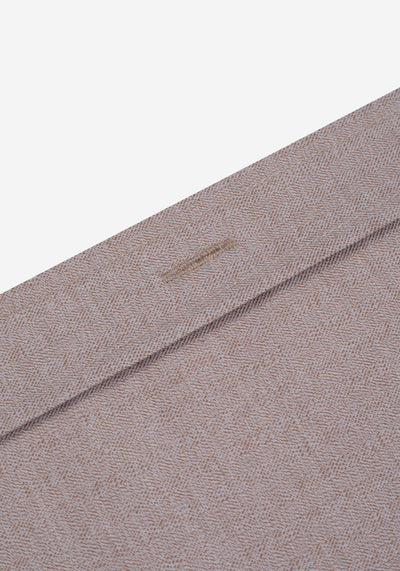 Pale Beige Herringbone Flannel Shirt