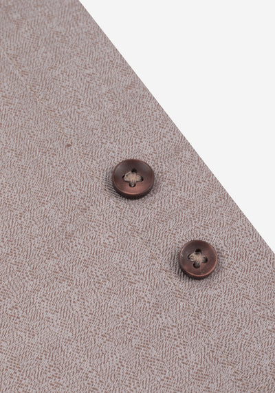 Dull Beige Washed Herringbone Flannel Shirt