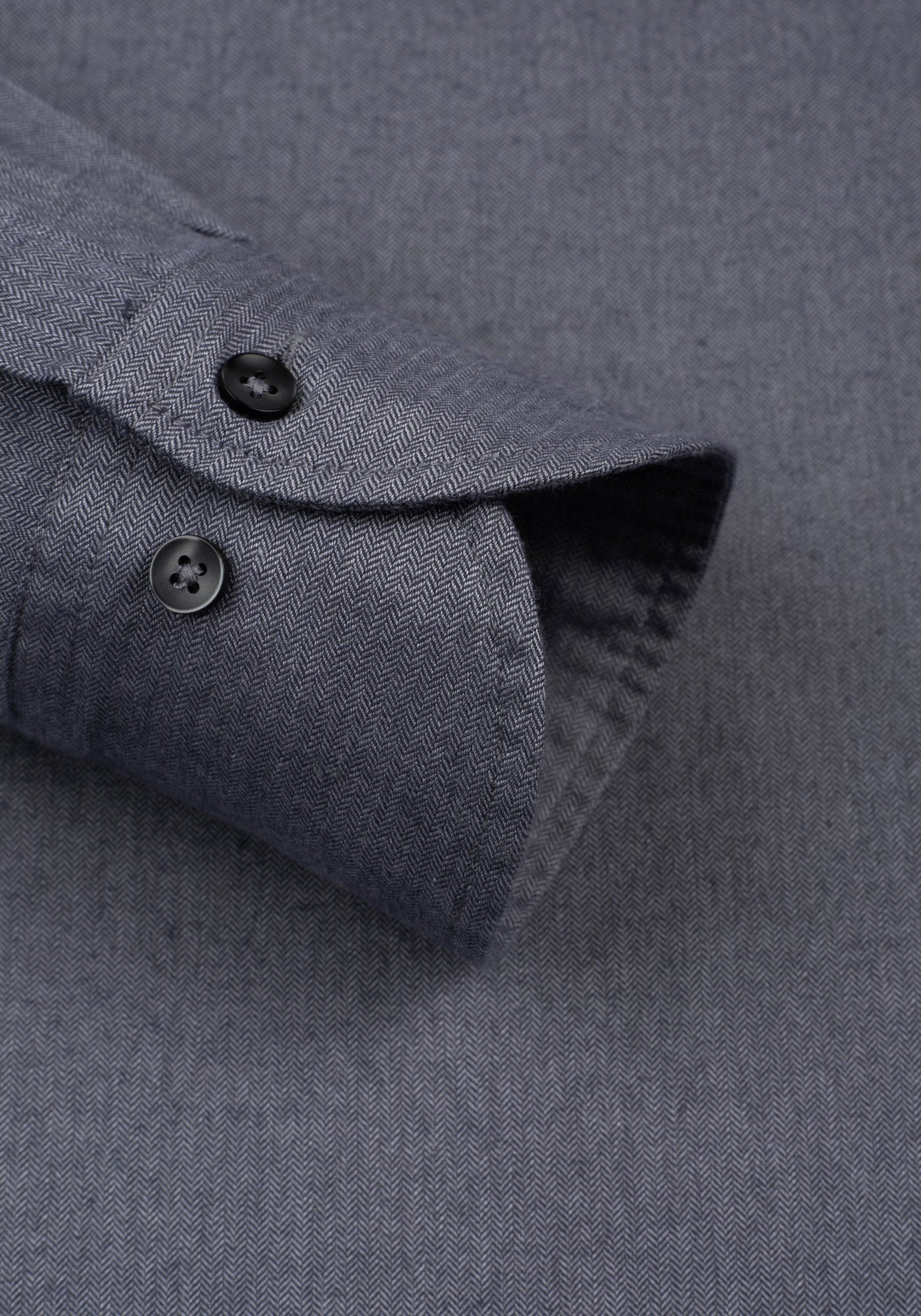 Dusk Grey Washed Herringbone Flannel Shirt