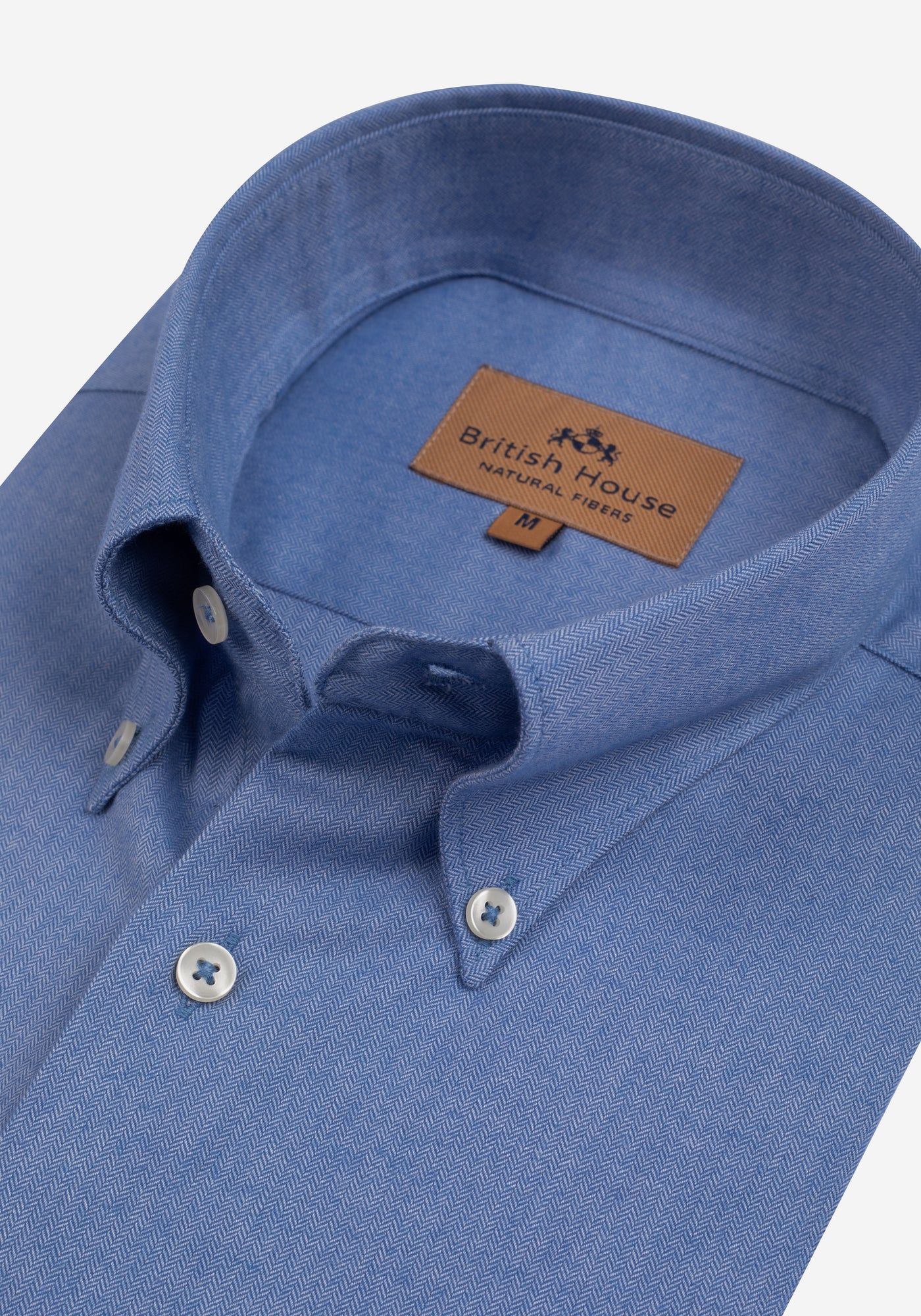 Steel Blue Herringbone Flannel Shirt