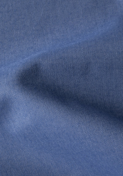 Steel Blue Herringbone Flannel Shirt
