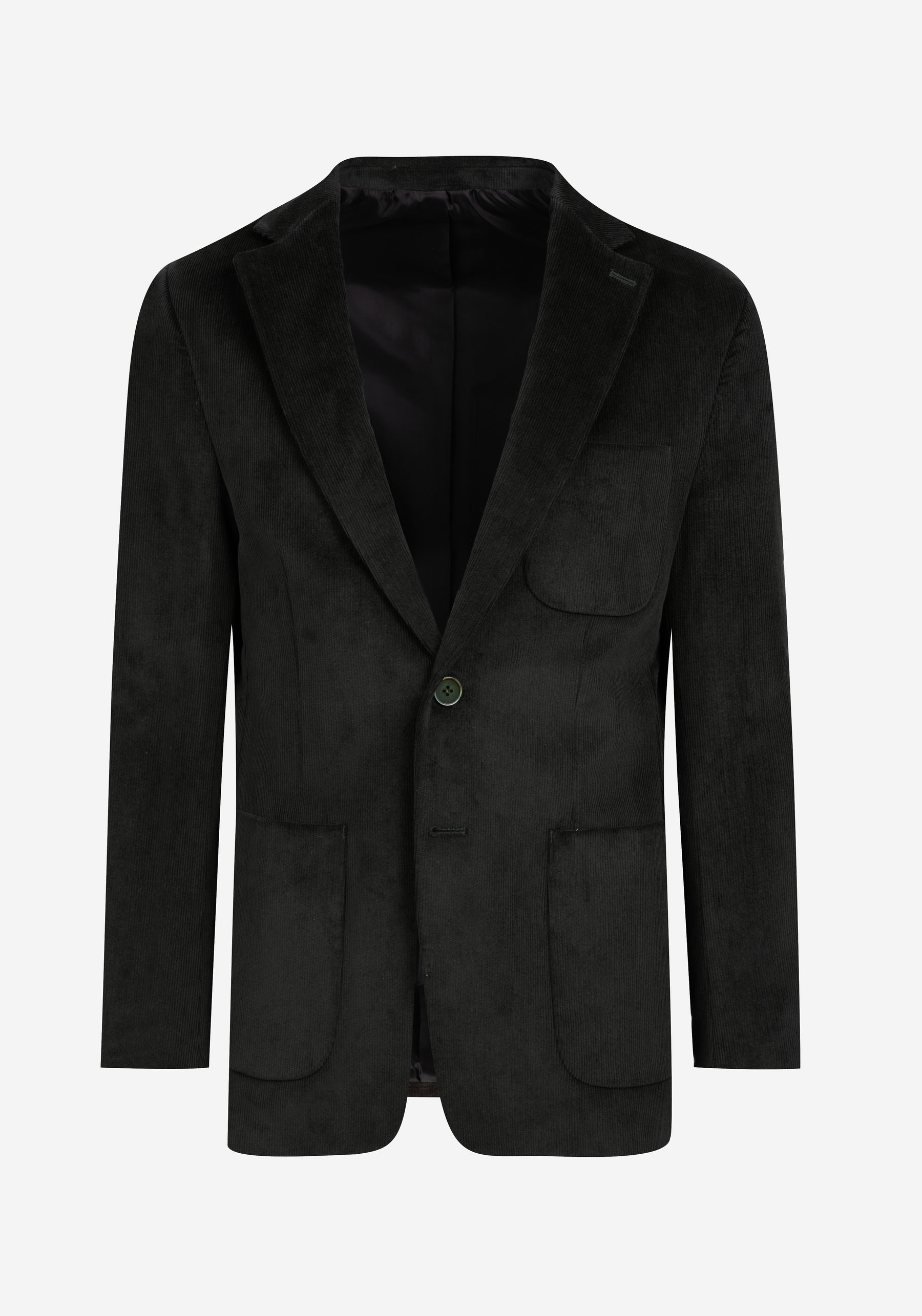 Slim Fit Dim Green Stripe Corduroy Blazer