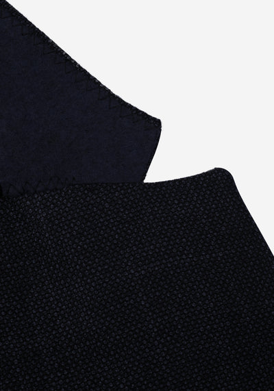 Contemporary Fit Black Navy Dotted Blazer