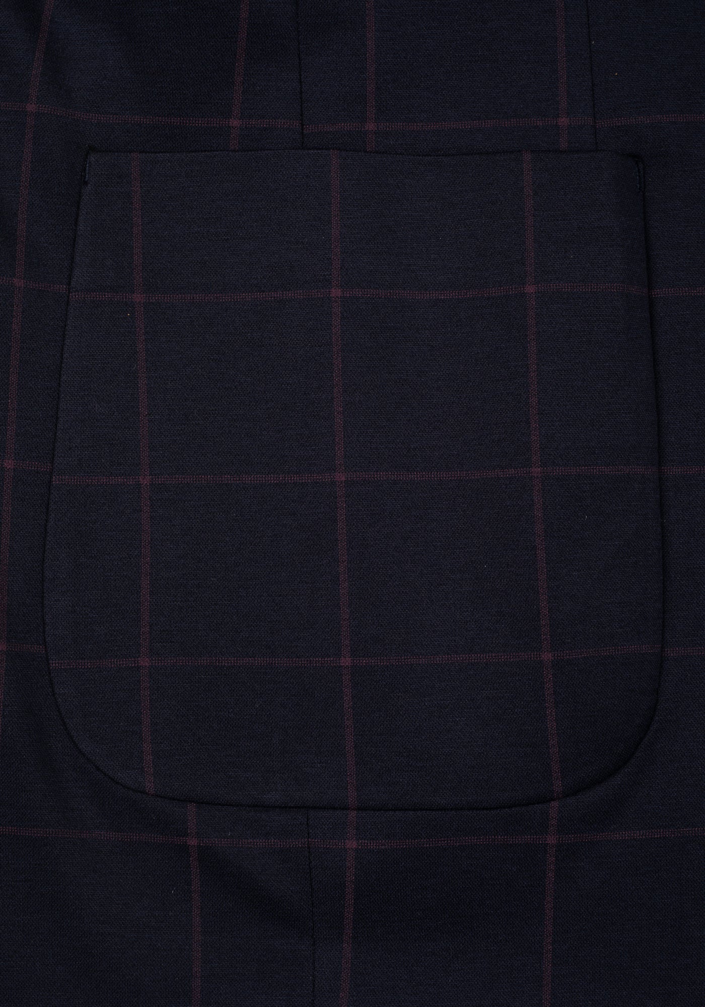 Contemporary Fit Dull Navy Red Checked Blazer