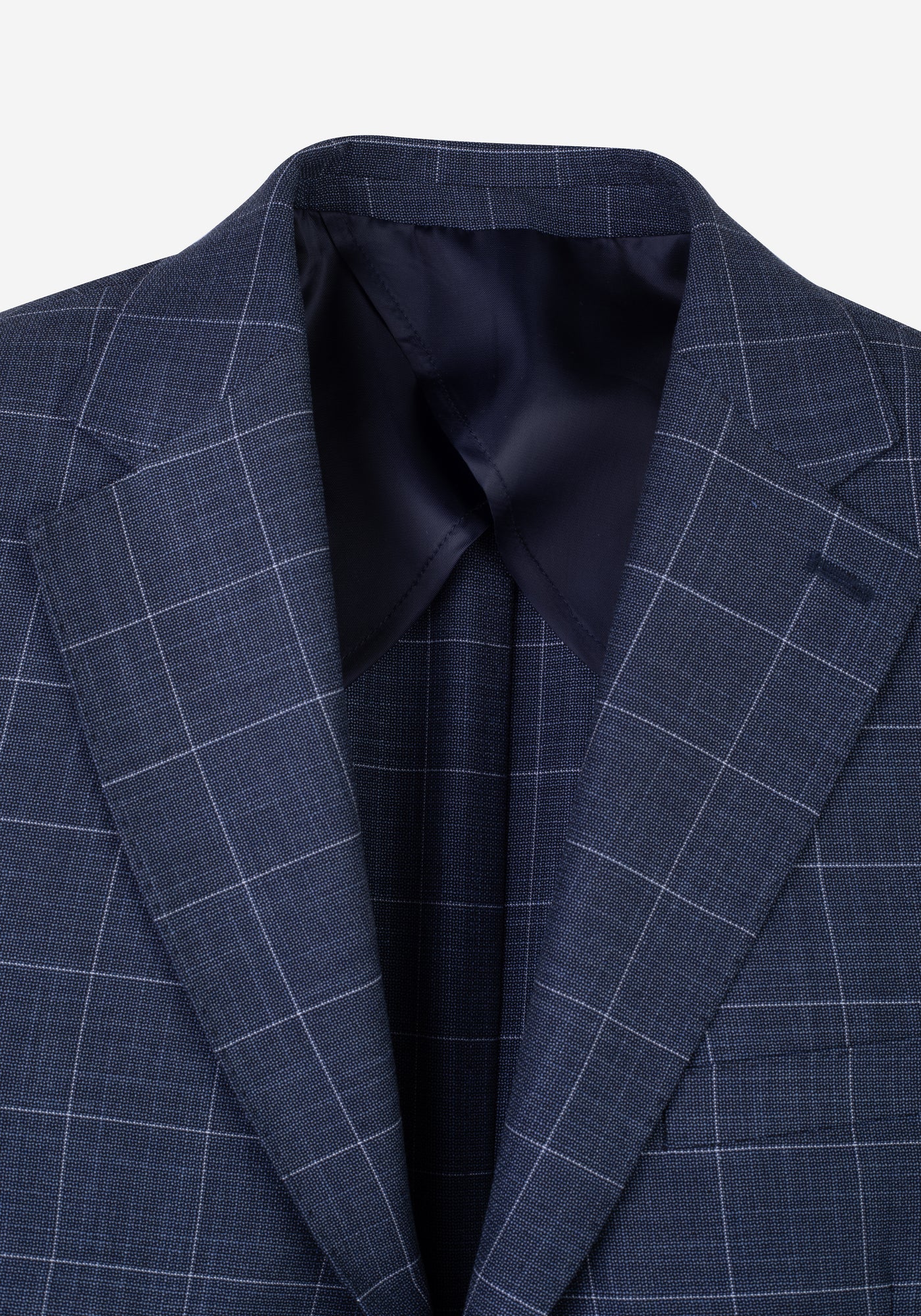 Contemporary Fit Faded Navy Checked Blazer