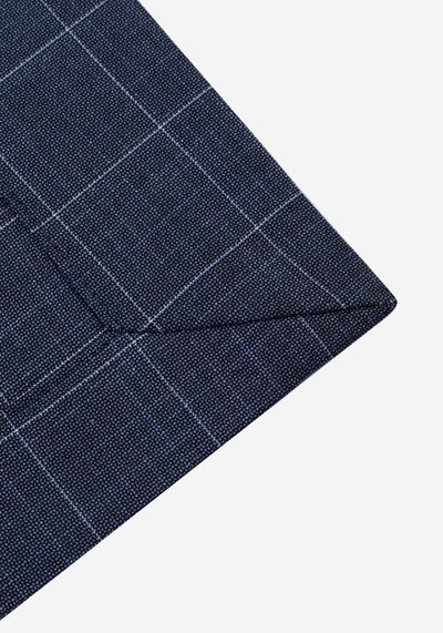 Contemporary Fit Faded Navy Checked Blazer