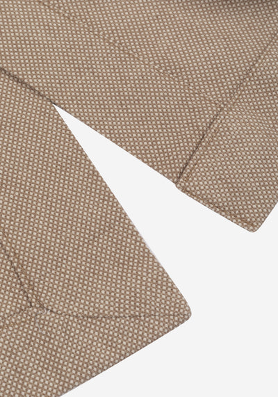 Contemporary Fit Sand Brown Dotted Linen Blend Blazer