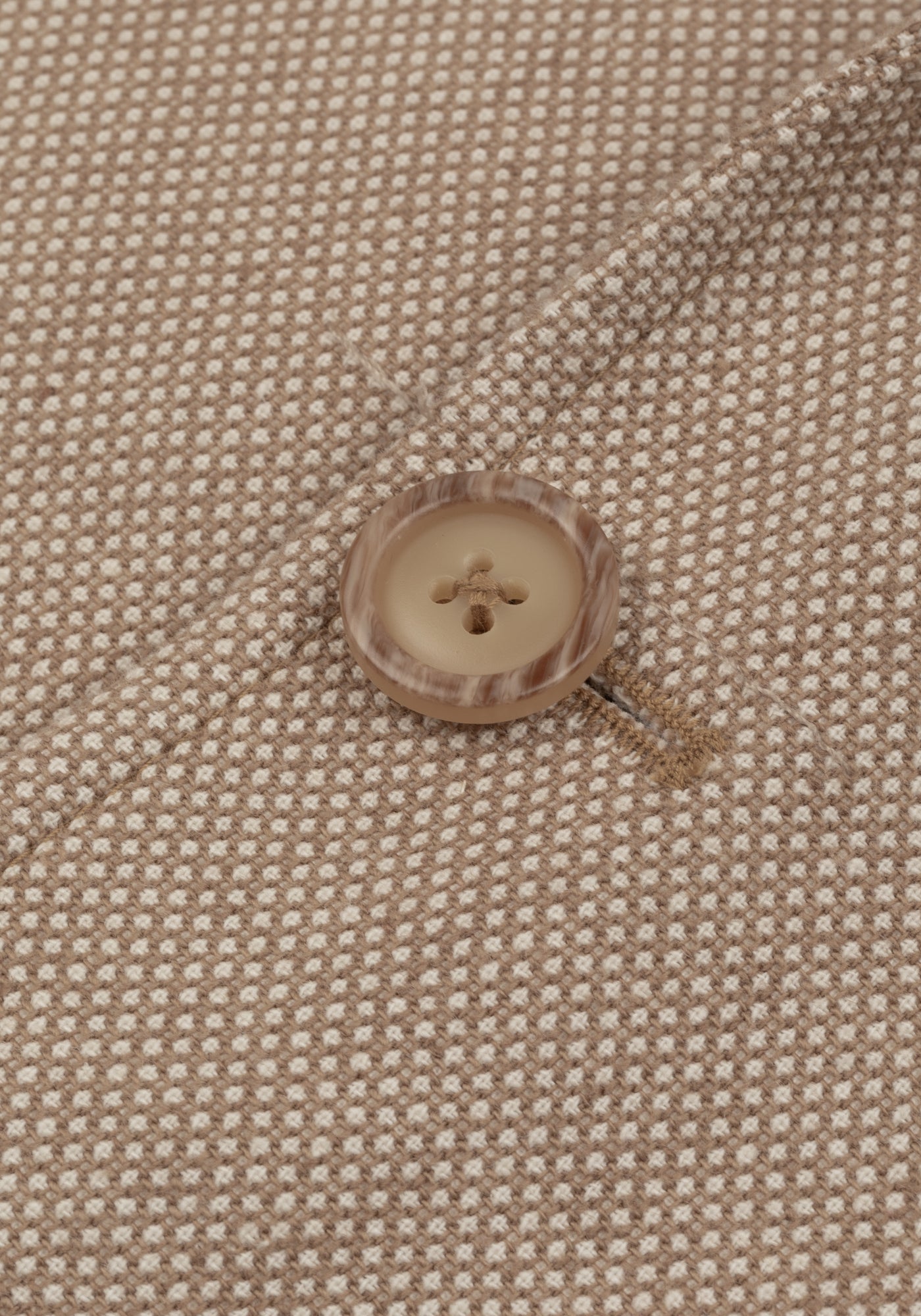 Contemporary Fit Sand Brown Dotted Linen Blend Blazer