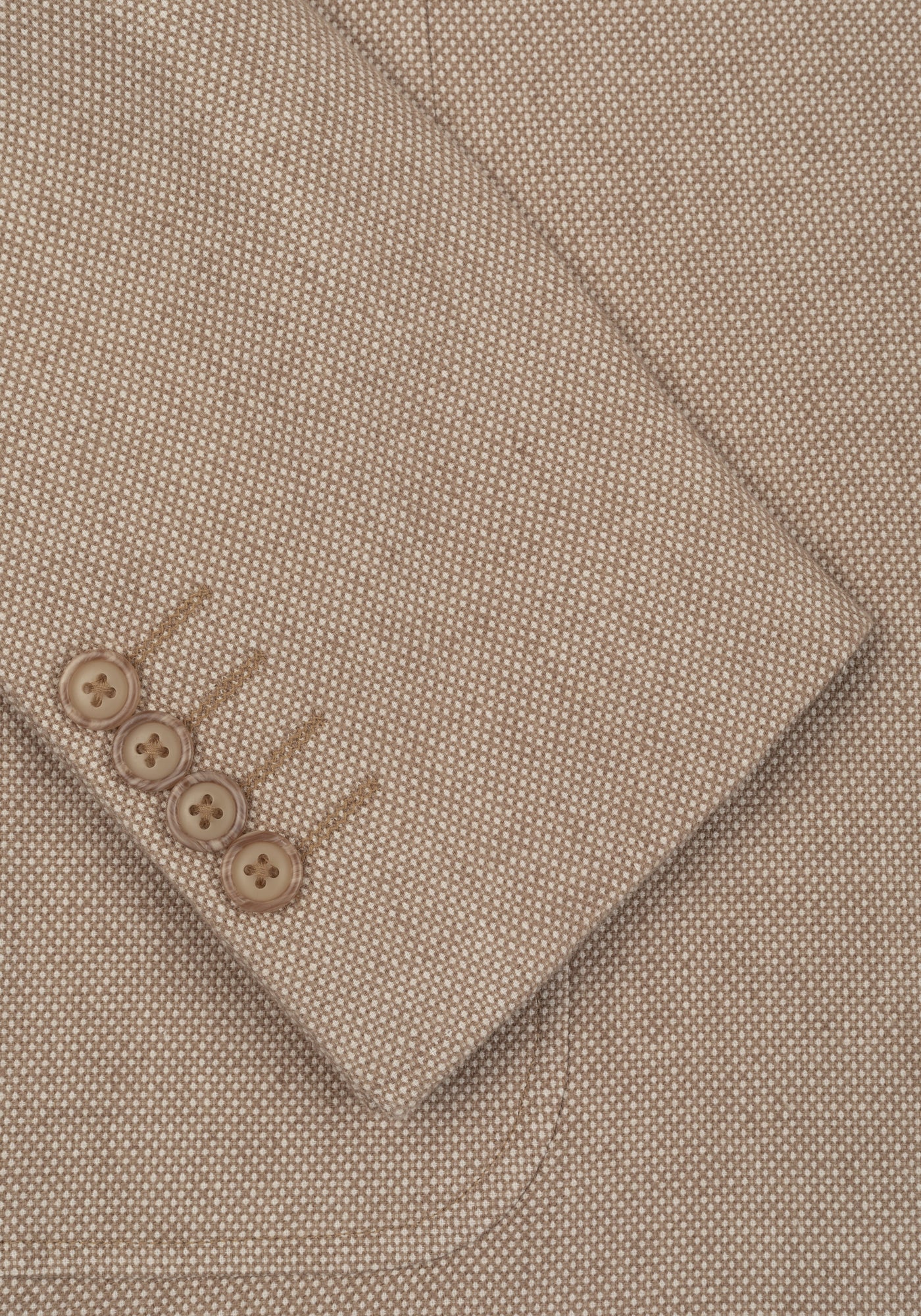 Contemporary Fit Sand Brown Dotted Linen Blend Blazer