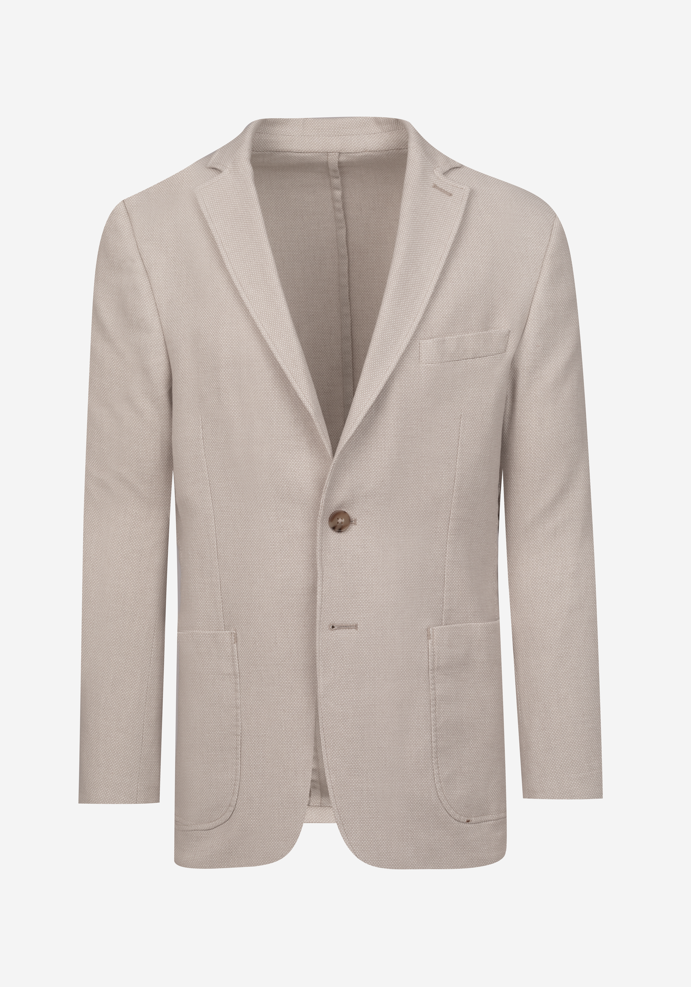 Contemporary Fit Breeze Beige Dotted Linen Blend Blazer