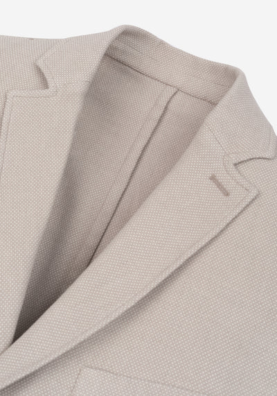 Contemporary Fit Breeze Beige Dotted Linen Blend Blazer
