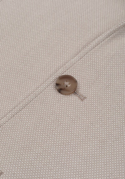 Contemporary Fit Breeze Beige Dotted Linen Blend Blazer