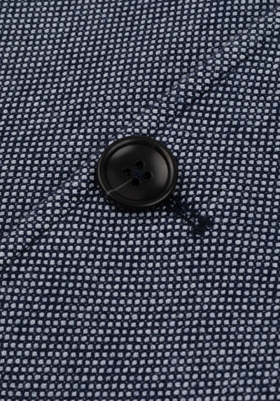 Contemporary Fit Vintage Navy Dotted Linen Blend Blazer
