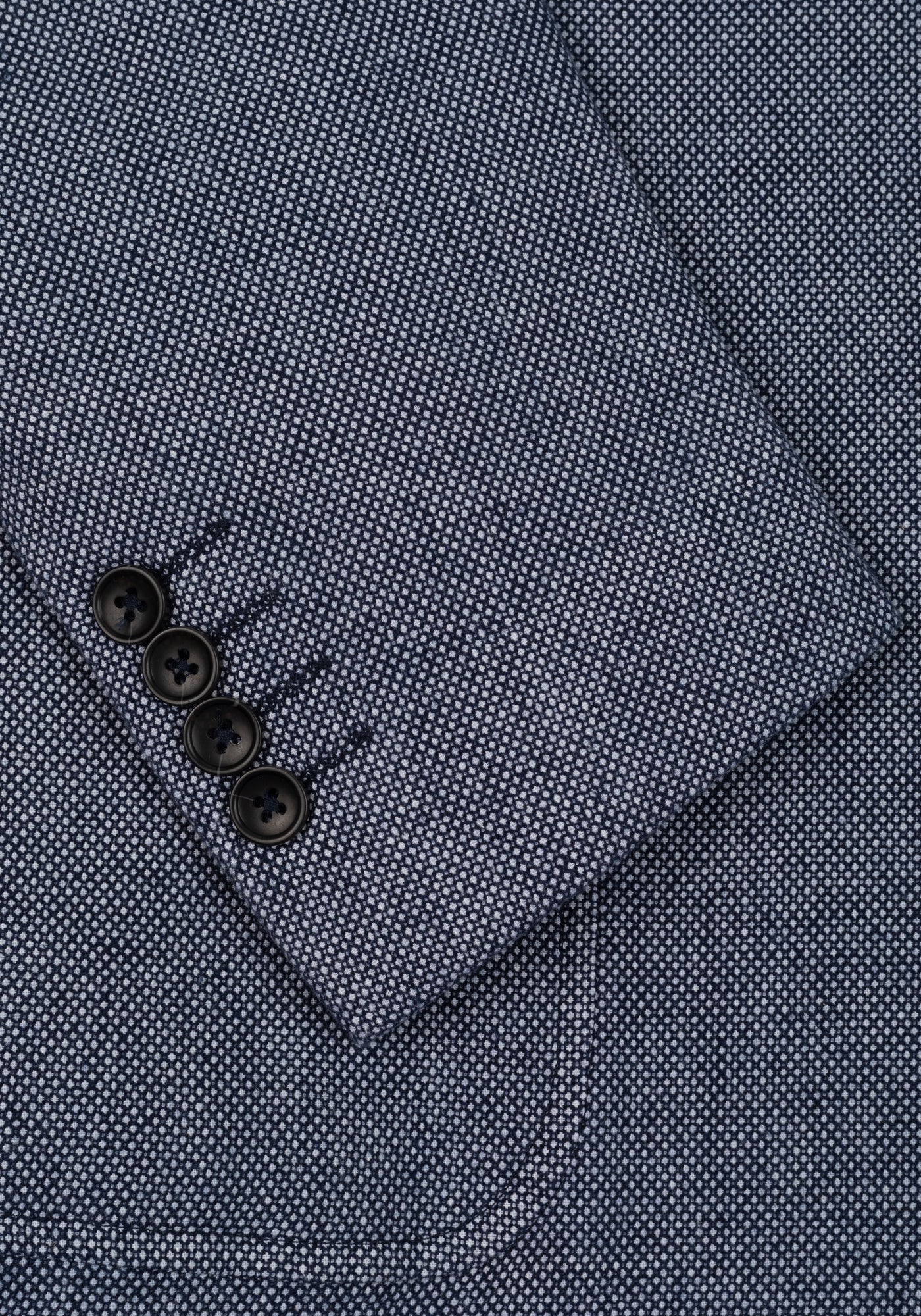 Contemporary Fit Vintage Navy Dotted Linen Blend Blazer