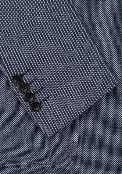 Contemporary Fit Vintage Navy Dotted Linen Blend Blazer