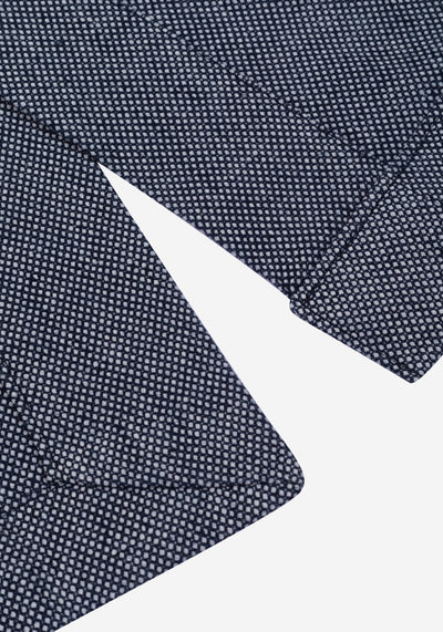Contemporary Fit Vintage Navy Dotted Linen Blend Blazer