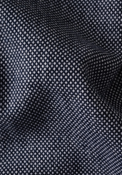 Contemporary Fit Vintage Navy Dotted Linen Blend Blazer