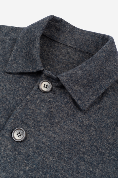 Mist Grey Wool Feel Overshirt