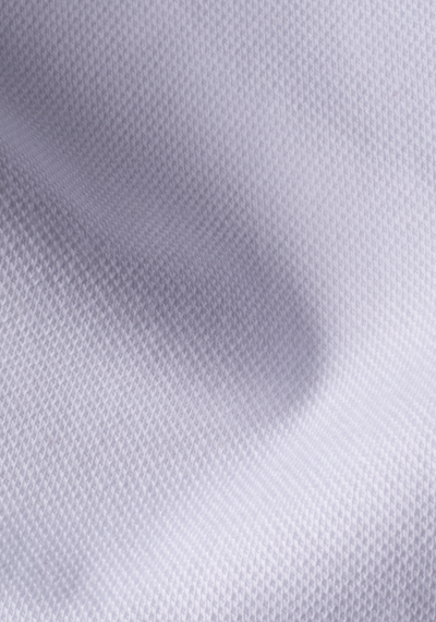 Pearl White Cotton Parti-Colored Polo Shirt - Long Sleeve