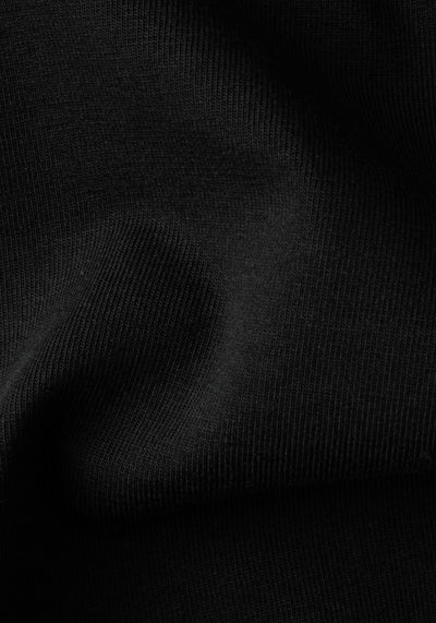 Jet Black Cotton Undershirt - Short Sleeve