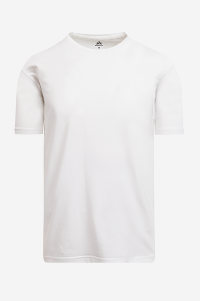 Pure White Cotton Undershirt - Short Sleeve