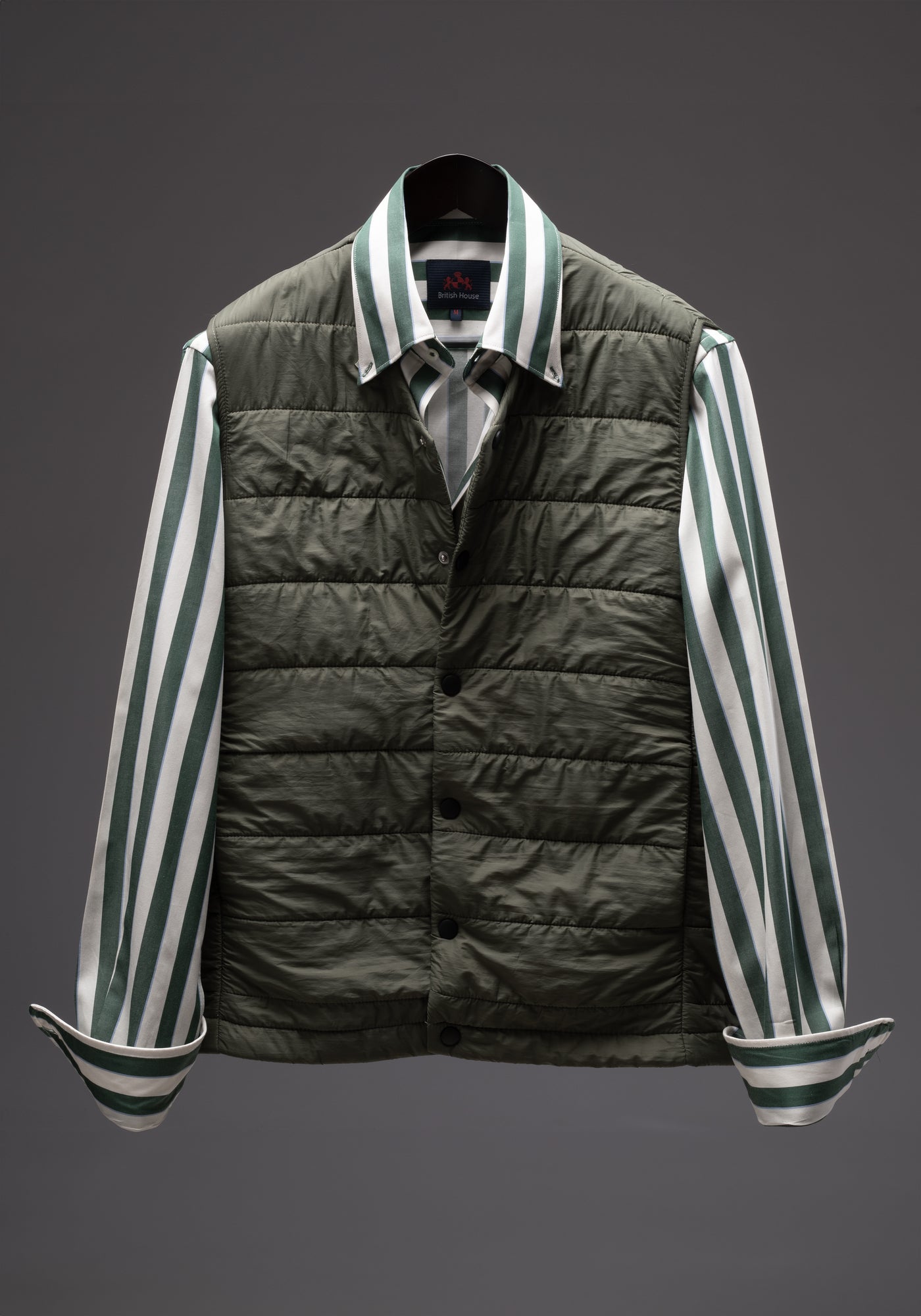 Jet Green Stripe Signature Twill Shirt